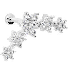 将图片加载到图库查看器,16G 5/16 Clear CZ Gem Floral Internal Thread Labret