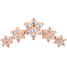 Load image into Gallery viewer, 16G 5/16 Clear CZ Rose Gold Tone Floral Internal Thread Labret