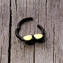 将图片加载到图库查看器,16G 3/8 Black Yellow Aviator Sunglasses Hinged Segment Ring