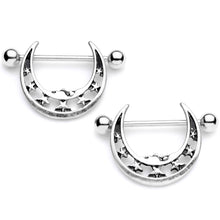 将图片加载到图库查看器,14G 7/8 Starry Crescent Moon Nipple Shield Set