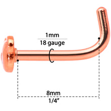 将图片加载到图库查看器,18G 5/16 Rose Gold Tone Tiny Teddy Bear L Shaped Nose Ring