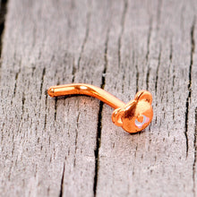将图片加载到图库查看器,18G 5/16 Rose Gold Tone Tiny Teddy Bear L Shaped Nose Ring