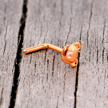 将图片加载到图库查看器,20G 5/16 Rose Gold Tone Tiny Teddy Bear L Shaped Nose Ring