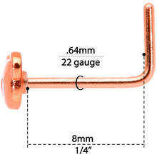 Load image into Gallery viewer, 22G 5/16 Rose Gold Tone Tiny Teddy Bear L Shaped Nose Ring