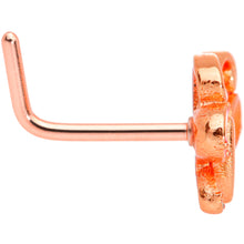 Load image into Gallery viewer, 20G 1/4 Pink Orange Rose Gold Tone Butterfly L Shaped Nose Ring