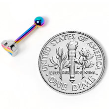 Load image into Gallery viewer, 16G 5/16 Pink Blue Rainbow Pansexual Pride Heart Cartilage Tragus