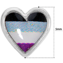 Load image into Gallery viewer, 20G 5/16 Black Grey Purple Asexual Pride Heart L Shaped Nose Ring