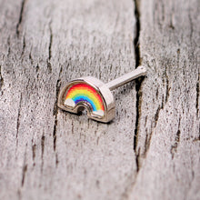 Load image into Gallery viewer, 20G 5/16 Red Yellow Blue Pride Rainbow Nose Bone