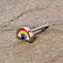 Load image into Gallery viewer, 20G 5/16 Red Yellow Blue Pride Rainbow Nose Bone