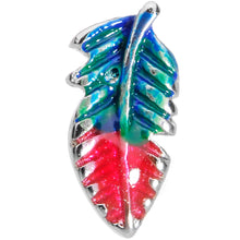 将图片加载到图库查看器,20G 1/4 Blue Green Red Feather L Shaped Nose Ring