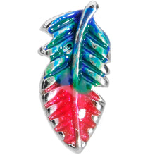 Load image into Gallery viewer, 20G 5/16 Blue Green Red Feather Nose Bone