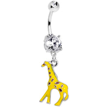 将图片加载到图库查看器,Clear Gem Yellow Brown Giraffe Dangle Belly Ring