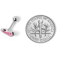 Load image into Gallery viewer, 16G 1/4 Pink High Top Sneaker Cartilage Tragus Earring