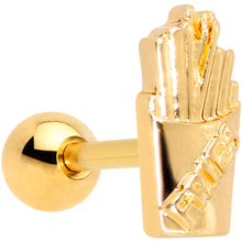 Load image into Gallery viewer, 16G 1/4 Gold Tone Fast Food French Fries Cartilage Tragus Earring