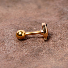 将图片加载到图库查看器,16G 1/4 Black Gem Gold Tone Baby Bird Cartilage Tragus Earring