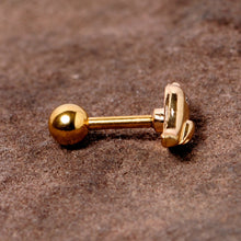 将图片加载到图库查看器,16G 1/4 Clear Gem Gold Tone Little Bird Cartilage Tragus Earring