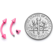 将图片加载到图库查看器,16G 5/16 Pink Glow in the Dark Cone End Curved Barbell Set of 2