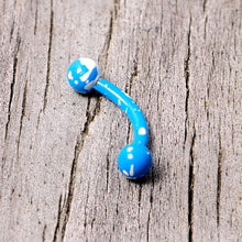Load image into Gallery viewer, 16G 5/16 Blue White Glow in the Dark Curved Eyebrow Ring