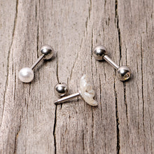Load image into Gallery viewer, 16G 1/4 Clear Gem Flower Cartilage Tragus Set of 3