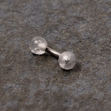 Load image into Gallery viewer, 16G 1/4 Clear Speckled Acrylic Ends Curved Barbell