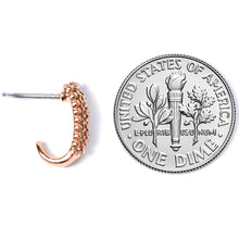 将图片加载到图库查看器,20G 5/16 Rose Gold Tone Texture Faux Hoop L Shaped Nose Ring