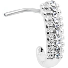 Load image into Gallery viewer, 20G 5/16 Clear Gem Texture Faux Hoop L Shaped Nose Ring