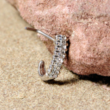 Load image into Gallery viewer, 20G 5/16 Clear Gem Texture Faux Hoop L Shaped Nose Ring