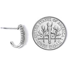 Load image into Gallery viewer, 20G 5/16 Clear Gem Texture Faux Hoop L Shaped Nose Ring