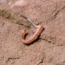 Load image into Gallery viewer, 20G 5/16 Rose Gold Tone Dainty Dots Faux Hoop L Shaped Nose Ring