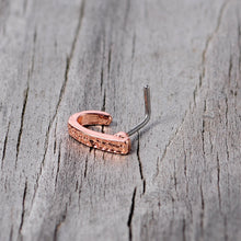 Load image into Gallery viewer, 20G 5/16 Rose Gold Tone Dainty Dots Faux Hoop L Shaped Nose Ring