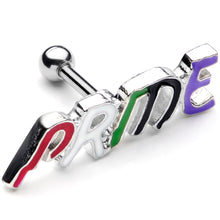 Load image into Gallery viewer, 16G 1/4 Multicolor Rainbow Pride Cartilage Tragus Earring