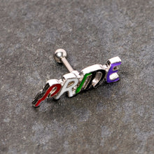 Load image into Gallery viewer, 16G 1/4 Multicolor Rainbow Pride Cartilage Tragus Earring