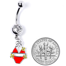 将图片加载到图库查看器,Clear Gem Red Itty Bitty Bikini Dangle Belly Ring