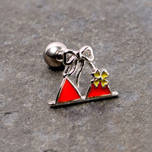 Load image into Gallery viewer, 16G 1/4 Red Itty Bitty Bikini Cartilage Tragus Earring