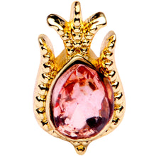 Load image into Gallery viewer, 16G 1/4 Pink Gem Gold Tone Tulip Flower Cartilage Tragus Earring