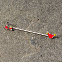 将图片加载到图库查看器,14G Red Itty Bitty Bikini Industrial Barbell 38mm