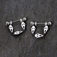 Load image into Gallery viewer, 14G 9/16 Scary Screaming Ghost Halloween Dangle Nipple Ring Set