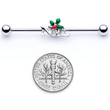 Load image into Gallery viewer, 14G Red Gem Noel Holiday Christmas Industrial Barbell 38mm