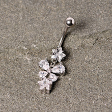 将图片加载到图库查看器,Clear Gem Star Bow Dangle Belly Ring