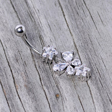 将图片加载到图库查看器,Clear Gem Star Bow Dangle Belly Ring
