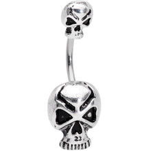 Load image into Gallery viewer, Scary Double Skull Halloween Double Mount Belly Ring