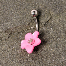 将图片加载到图库查看器,Spring Blossom Pretty Pink Flower Belly Ring