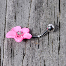 将图片加载到图库查看器,Spring Blossom Pretty Pink Flower Belly Ring