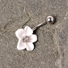 将图片加载到图库查看器,Spring Blossom Pretty White Flower Belly Ring