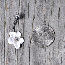 将图片加载到图库查看器,Spring Blossom Pretty White Flower Belly Ring