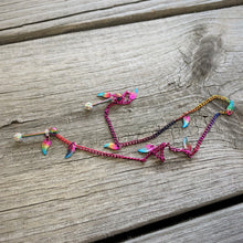 将图片加载到图库查看器,14G 5/8 Clear Gem Rainbow Autumn Leaves Dangle Nipple Chain
