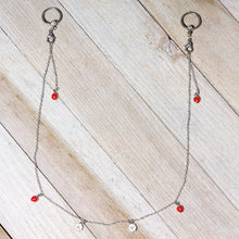 将图片加载到图库查看器,14G 9/16 Clear Gem Ladybug BCR Captive Ring Dangle Nipple Chain