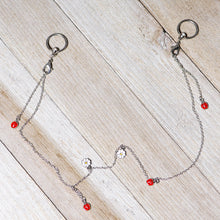 将图片加载到图库查看器,14G 9/16 Clear Gem Ladybug BCR Captive Ring Dangle Nipple Chain