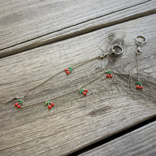 将图片加载到图库查看器,14G 9/16 Clear Gem Red Cherry Captive Ring Dangle Nipple Chain