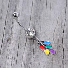 将图片加载到图库查看器,Clear Gem Christmas Lights Holiday Dangle Belly Ring